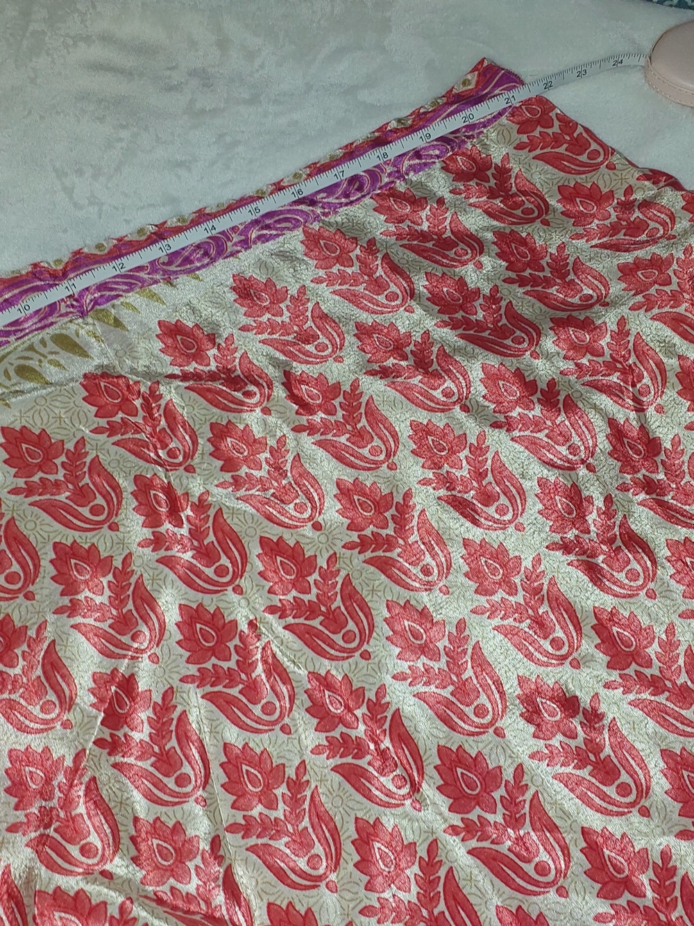 EARTHBOUND Vibrant Silk Printed Wrap-A-Round Layered Silk Skirt/Sarong - Picture 6 of 11